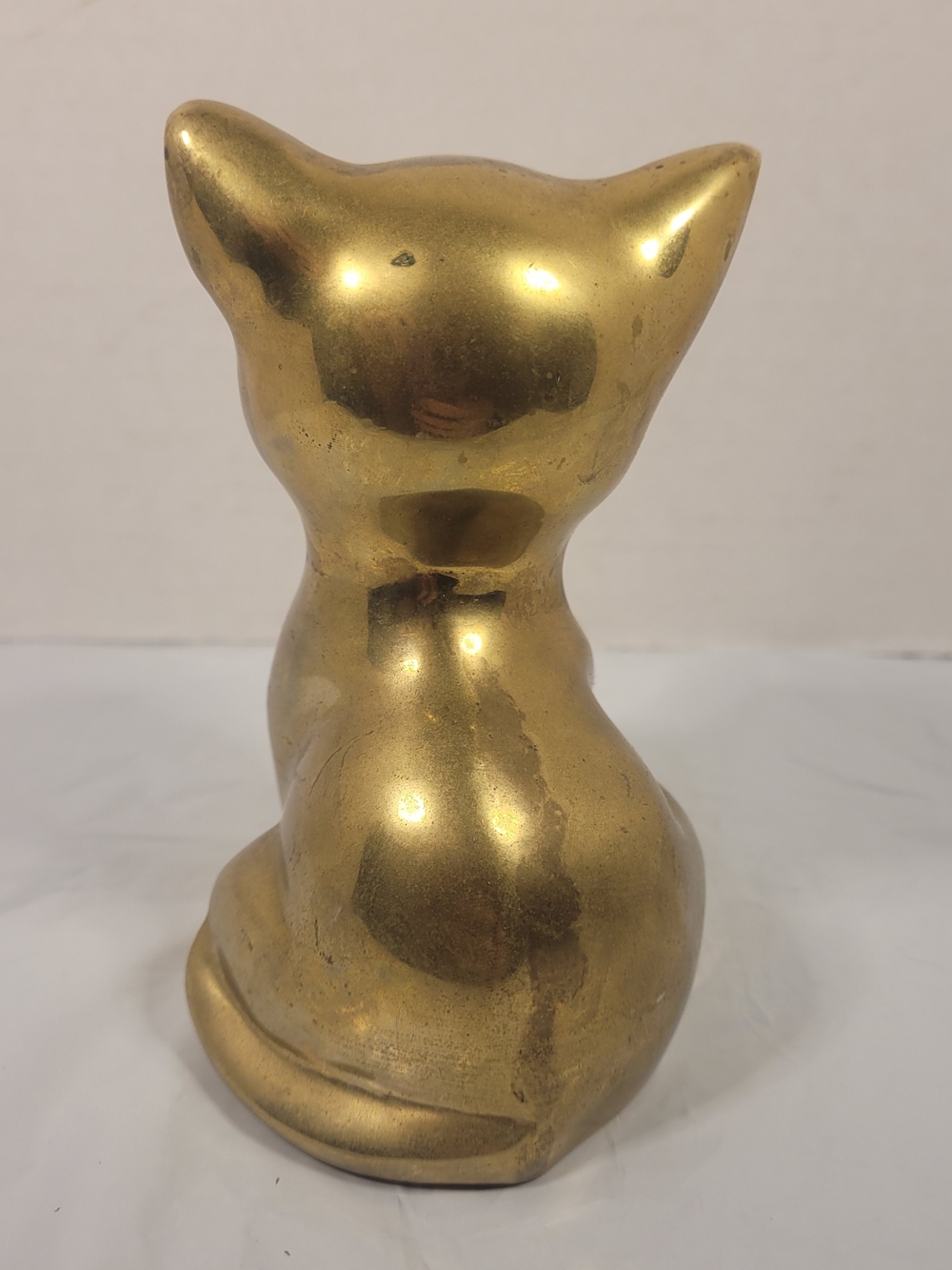 Brass-Look Gold Cat Figurine Decorative Accent - Picture 4 of 6